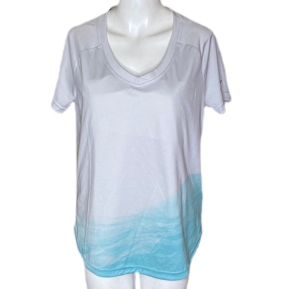 Adidas Terrex Short Sleeve Gun Metal Gray/Blue Ocean Waves Size L - Picture 2 of 7